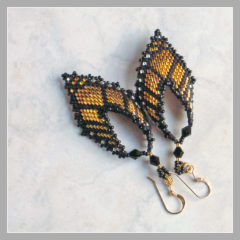 Gold Leaf Monarch Butterfly Earrings