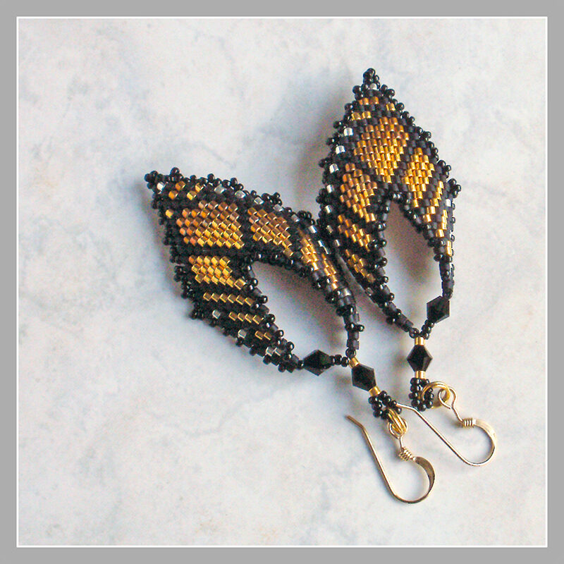 Gold Leaf Monarch Butterfly Earrings_06F Gold Leaf Monarch Butterfly Earrings