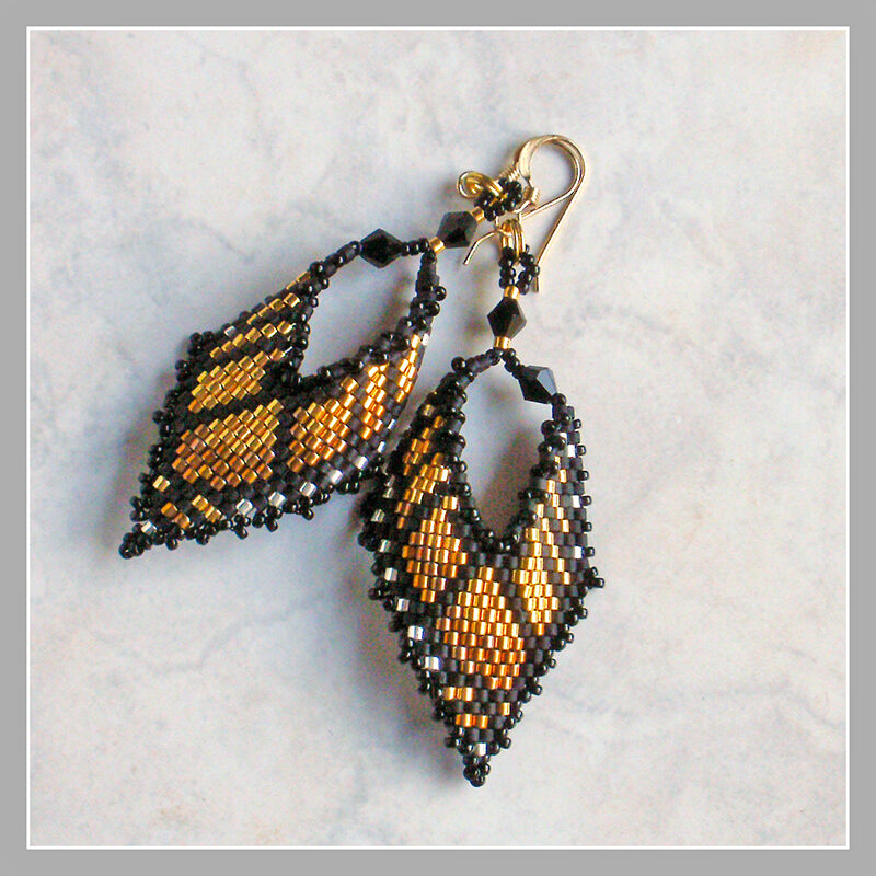 Gold Leaf Monarch Butterfly Earrings_07F Gold Leaf Monarch Butterfly Earrings