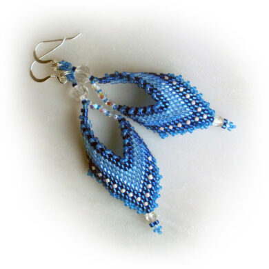 Blue Elegance Leaf Earrings