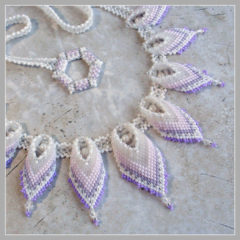 White Lilac Pearl Leaf Necklace
