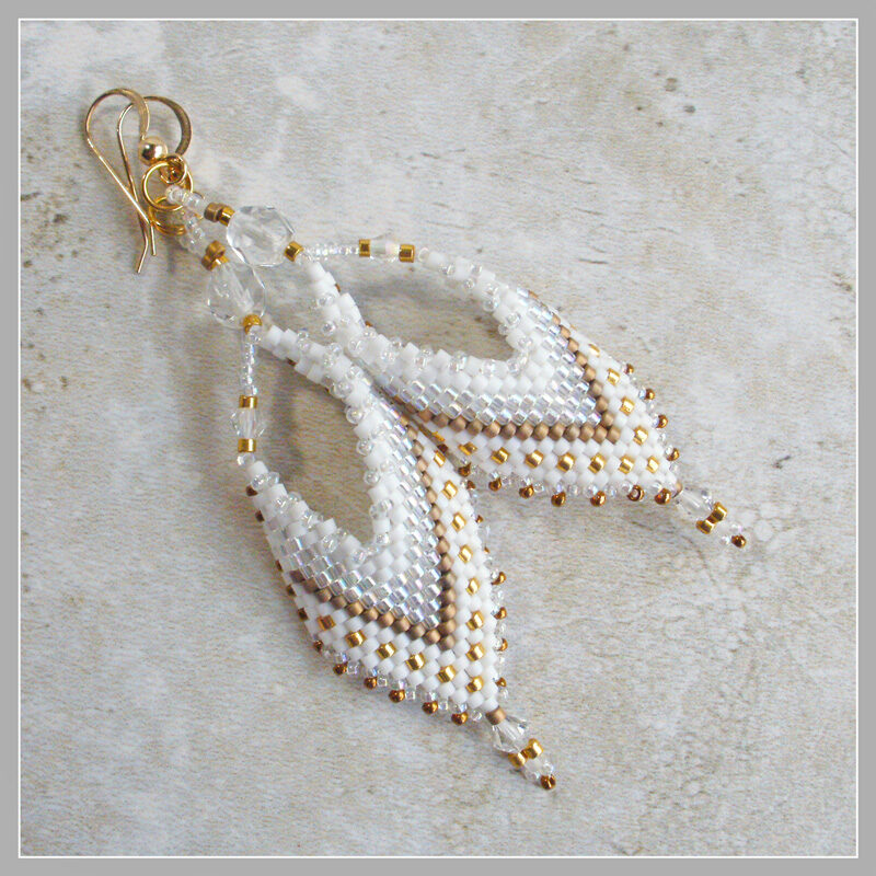 White Gold Leaf Earrings 09f White Gold Leaf Earrings