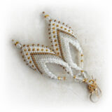 White Gold Leaf Earrings