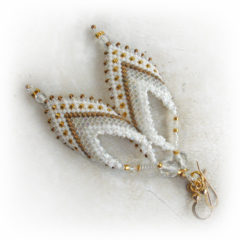 White Gold Leaf Earrings