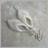 White on White Leaf Earrings