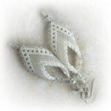 White on White Leaf Earrings