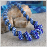 Cellini Spiral Blue Beaded Necklace