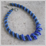 Cellini Spiral Blue Beaded Necklace
