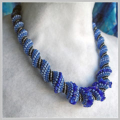 Cellini Spiral Blue Beaded Necklace