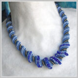 Cellini Spiral Blue Beaded Necklace