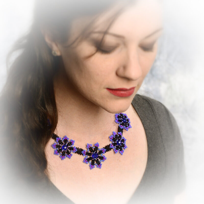Violet Blue Star Necklace 0083Bf Violet-Blue Black Star Necklace