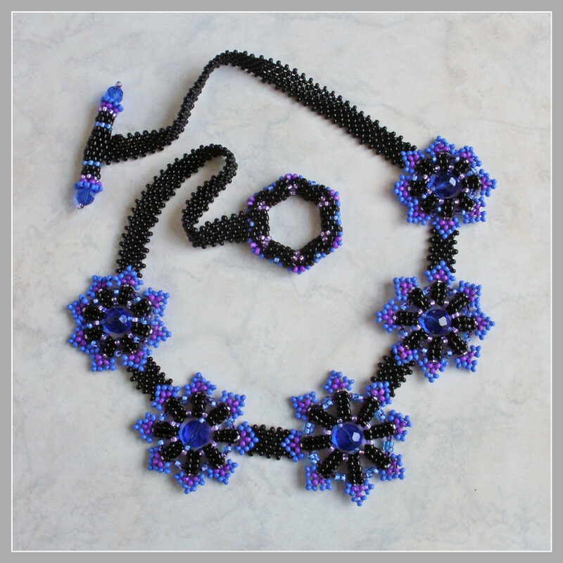 Violet Blue Star Necklace 05f Violet-Blue Black Star Necklace