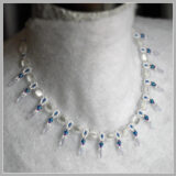 White Cat's Eye Necklace with Dagger Drops