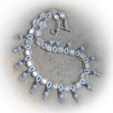 White Cat's Eye Necklace with Dagger Drops