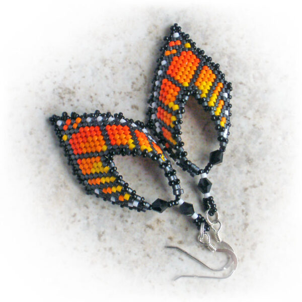 Monarch Butterfly Leaf Earrings