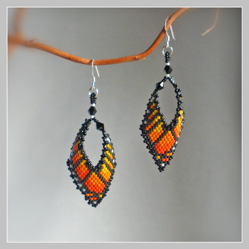 Monarch Butterfly Leaf Earrings 08f Monarch Butterfly Leaf Earrings