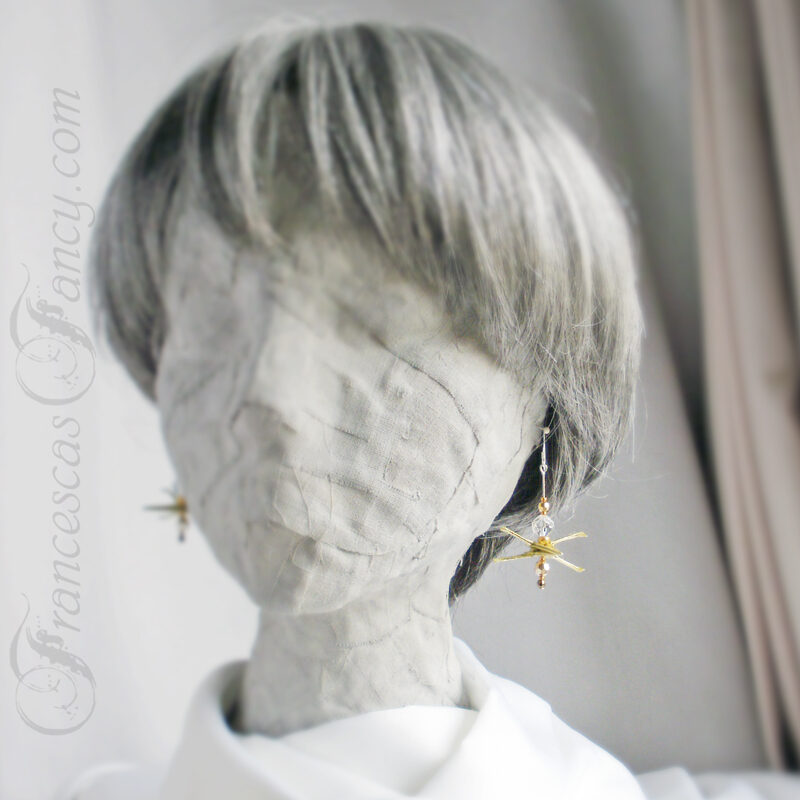 Origami Gold Spaceship Earrings 17f Origami Gold Paper Spaceship Earrings