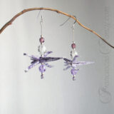 Origami Purple Paper Spaceship Earrings