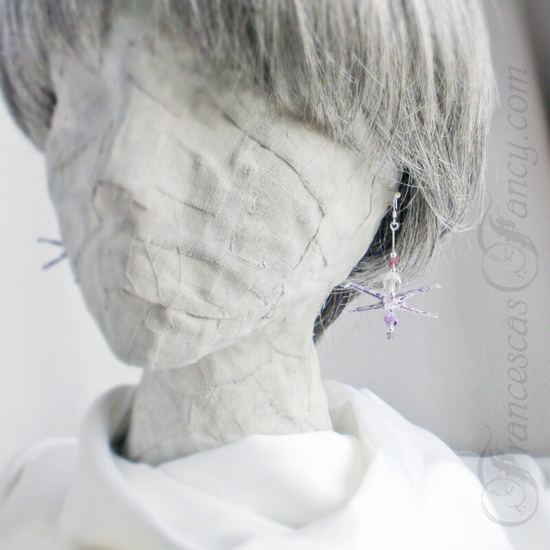 Origami Purple Paper Spaceship Earrings 08f Origami Purple Paper Spaceship Earrings