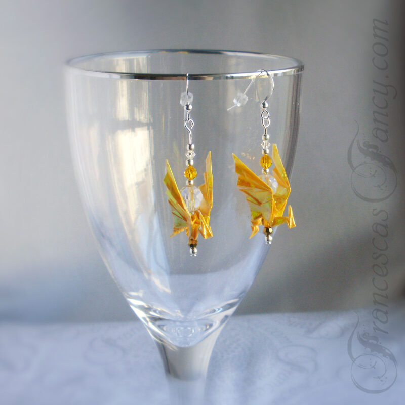 Origami-Yellow-Dragon-Earrings-16f Origami Yellow Dragon Earrings