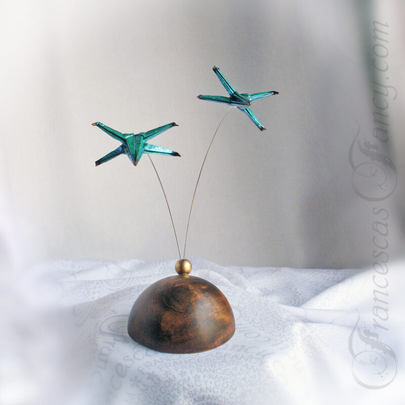 Origami Teal Spaceship Flight Figure 03f Origami Teal Spaceship Flight Figure