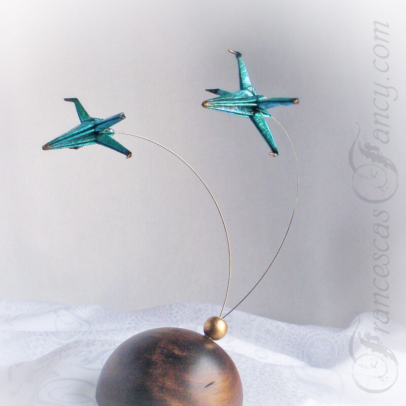Origami Teal Spaceship Flight Figure 18f Origami Teal Spaceship Flight Figure