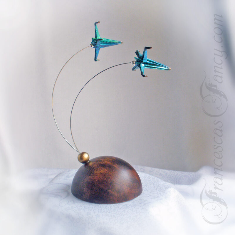 Origami Teal Spaceship Flight Figure 30f Origami Teal Spaceship Flight Figure