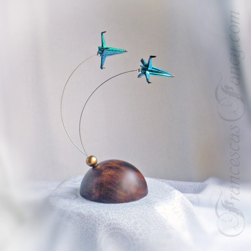 Origami Teal Spaceship Flight Figure 32f Origami Teal Spaceship Flight Figure