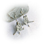 Origami Silver Dots Dragon Earrings