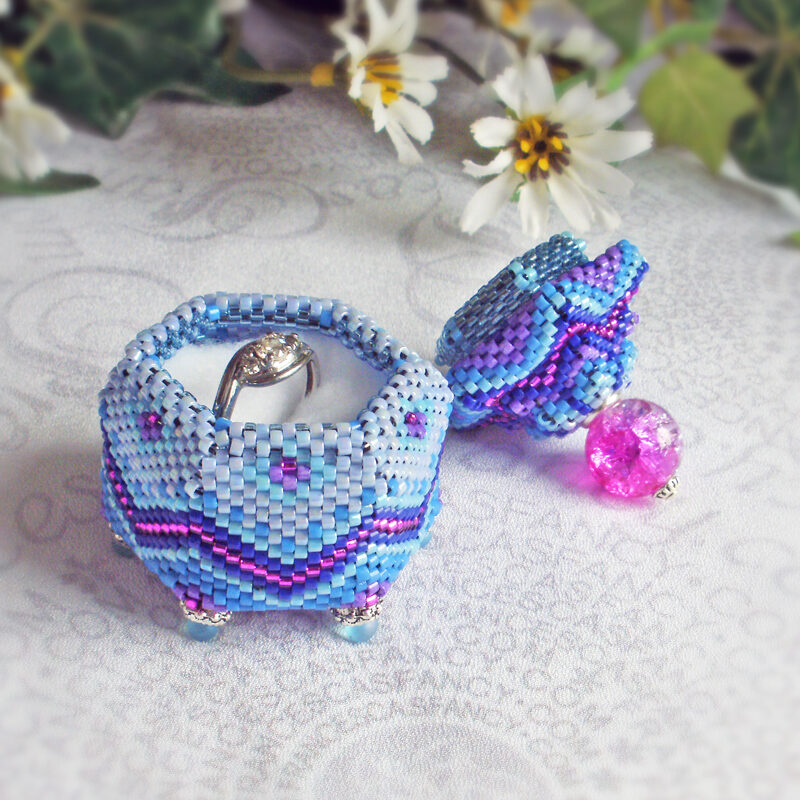 Beaded-Box-Hex-Luscious-Blue-13f Beaded Box Hexagon Luscious Blue