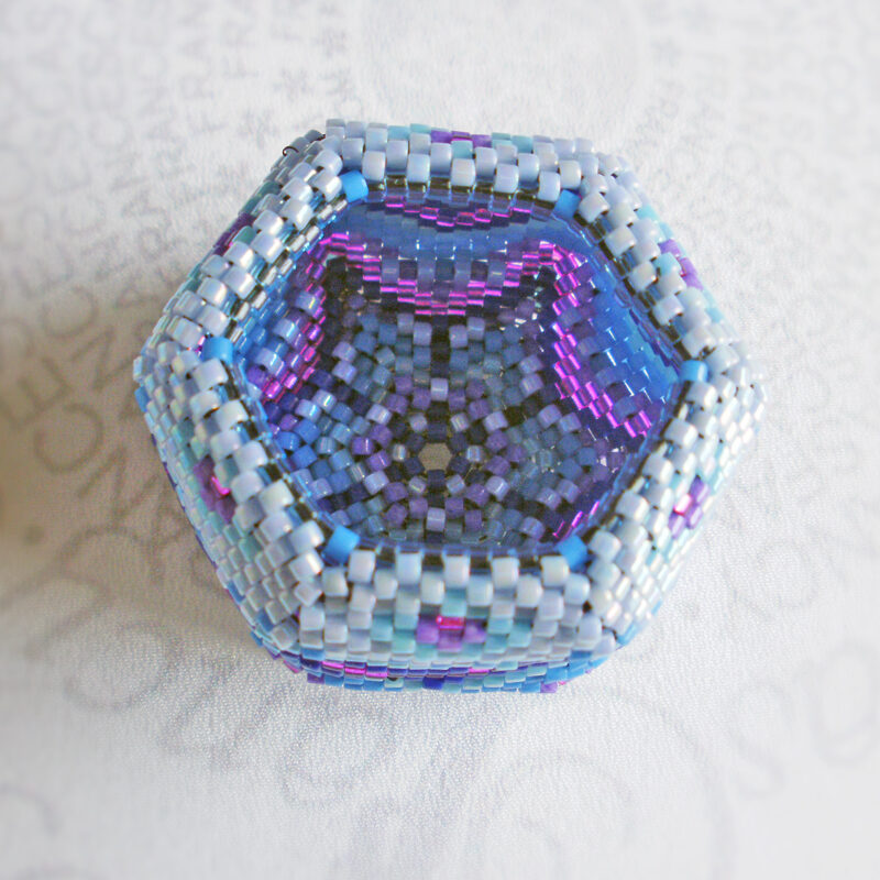 Beaded-Box-Hex-Bright-Blue-15f Beaded Box Hexagon Bright Blue