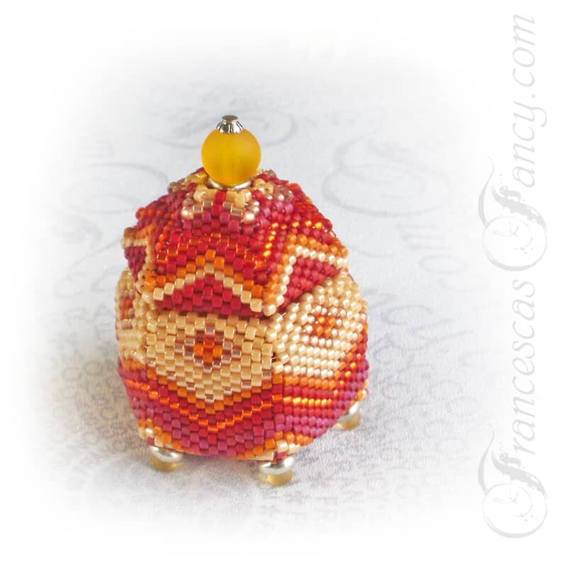 Beaded Box Hexagon Blush Orange