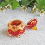 Beaded Box Hexagon Blush Orange