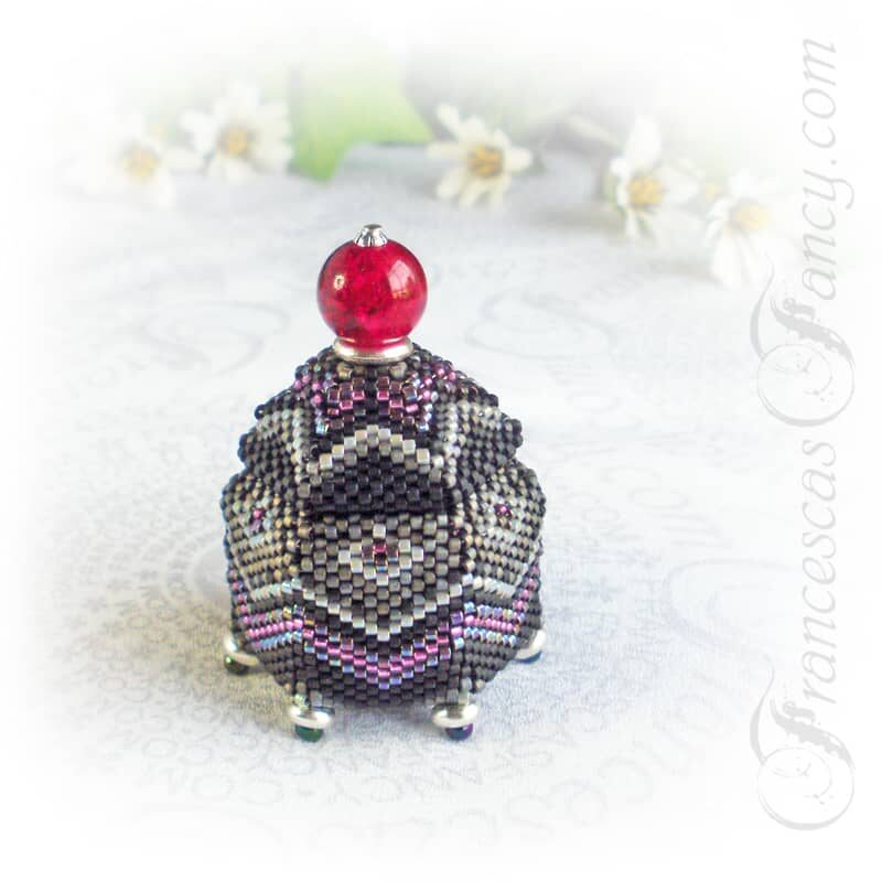 Beaded Box Hexagon Gothic Shadow Black