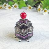 Beaded Box Hexagon Gothic Shadow Black
