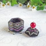 Beaded Box Hexagon Gothic Shadow Black