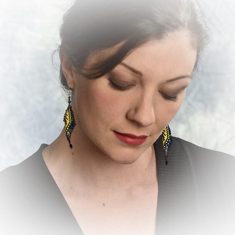 Swallowtail-Leaf-Earrings-0357bf Swallowtail Butterfly Leaf Earrings